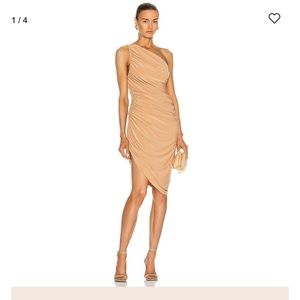 NORMA KAMALI  DIANA rusched  mini dress in nude size XS